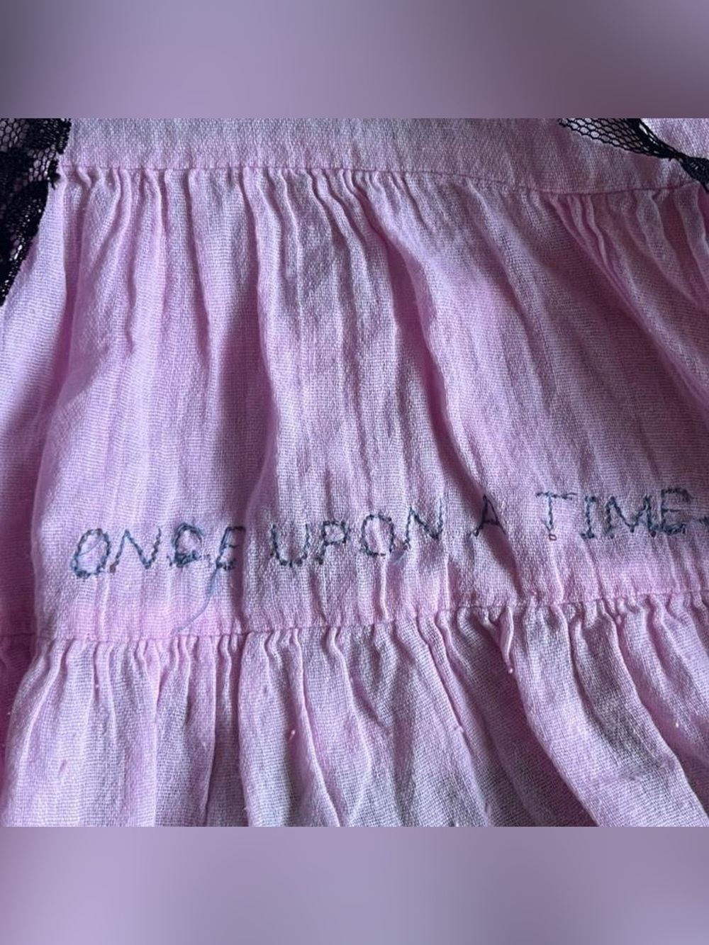 Whimsy Twee 2000s Pink fairy handmade babydoll tank top with lace trim XL - Picture 3 of 8